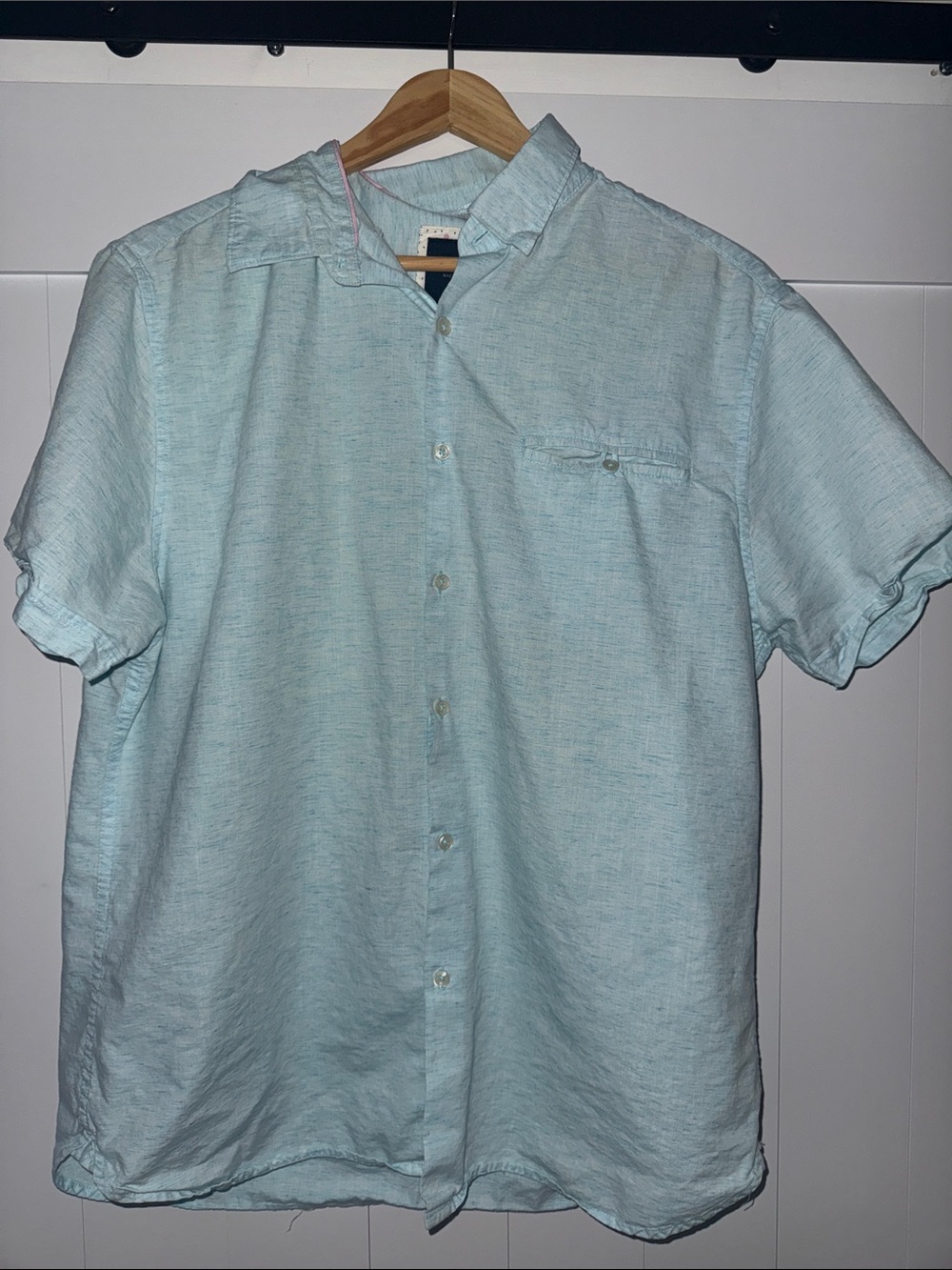 Denim & Flower Pale Aqua Short-Sleeve Button-Down Shirt